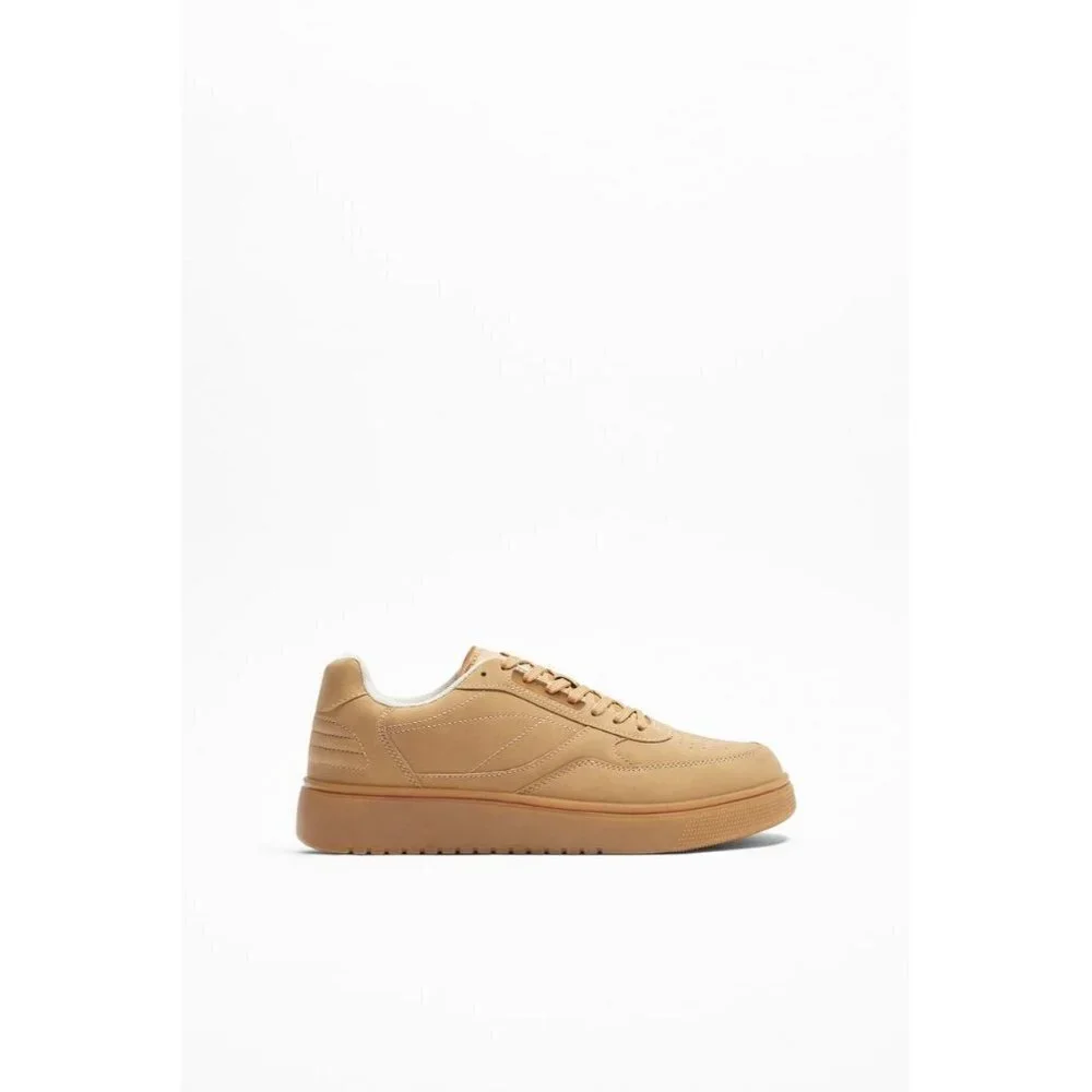 ZARA MONOCHROME TRAINERS BEIGE SIZE 14   2203/120